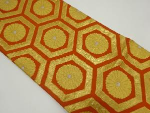 アンティーク　亀甲に菊模様織り出し踊り帯(材料)